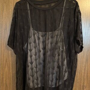 Black Sheer Western Camisole Top